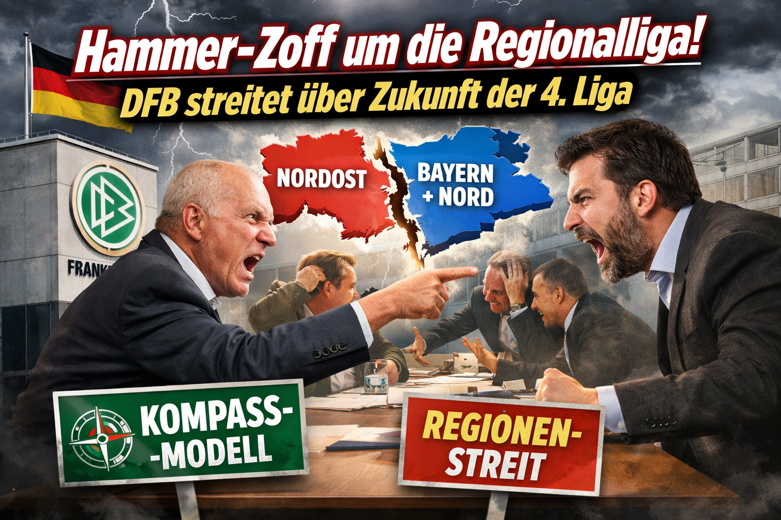 Kompassmodell gegen umstrittene Neuaufteilung der Regionen.