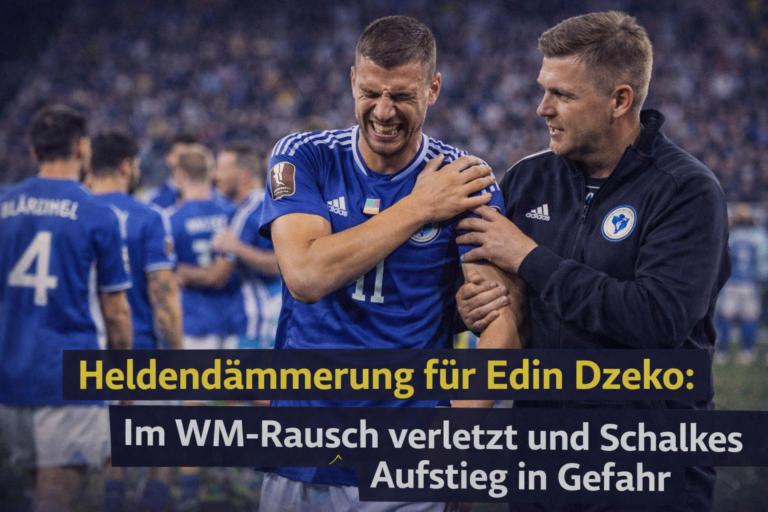 Bitterer Preis für den WM-Coup: Edin Dzeko verletzt sich gegen Italien an der Schulter und droht Schalke im Aufstiegsrennen zu fehlen.